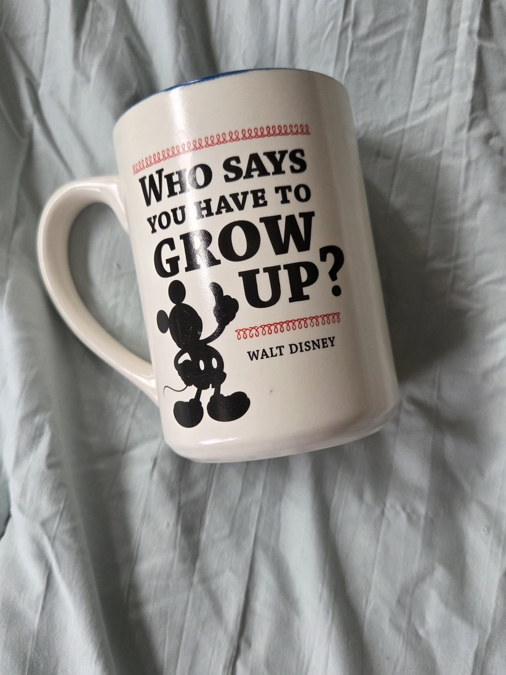 Hallmark White Mug with Black and Red Walt Disney Quote